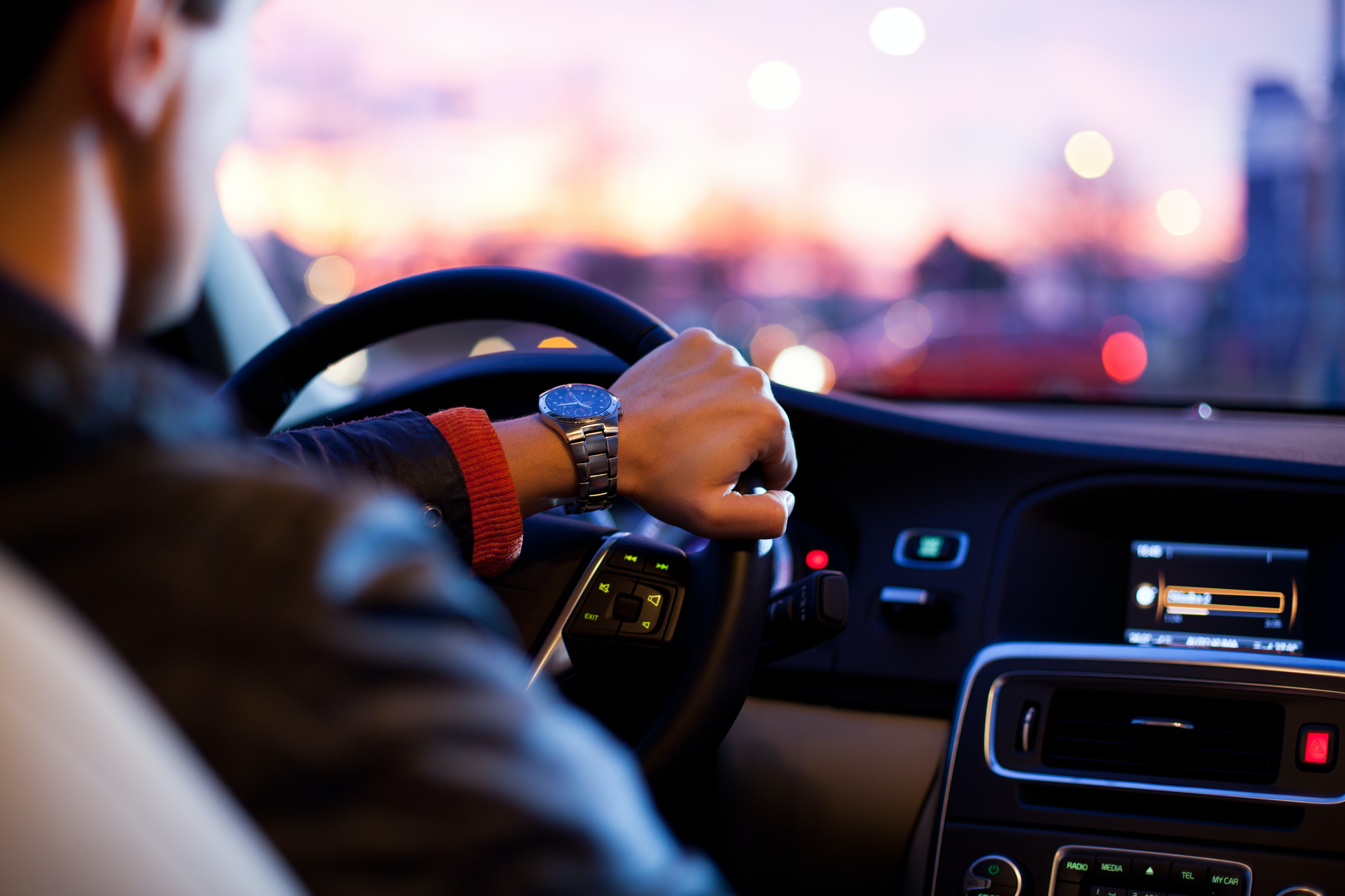 Persona alla guida di un'auto